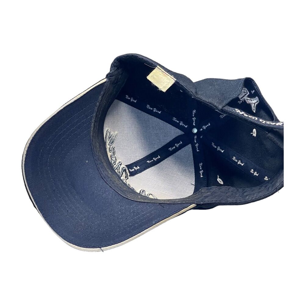 Men's Navy Blue New York Embroidered Adjustable Strapback Baseball Cap One Size - Picture 5 of 5